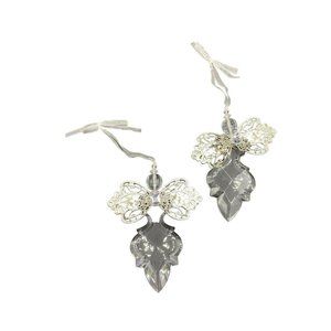 2 Christmas Angel Shape Plastic Crystal Look Christmas Holiday Tree Ornament 6"